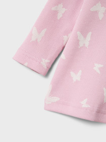 NAME IT Natsæt Rib Pink Butterfly 